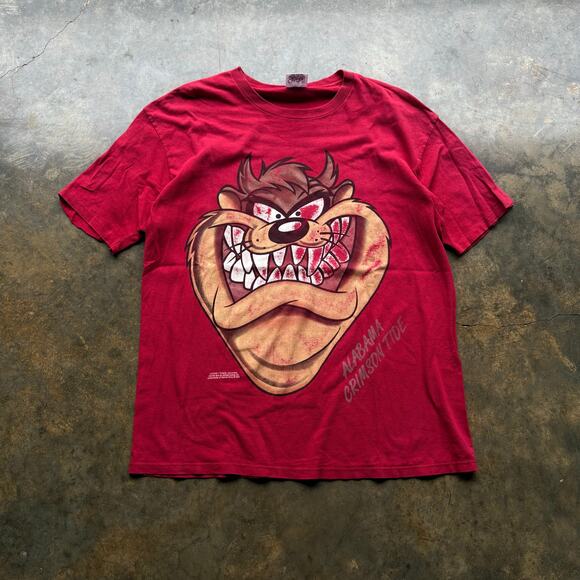 Crazy‎ Vintage Tasmanian Devil Rare Crimson Tide T-Shirt USA - Picture 1 of 5